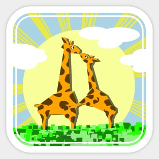 Cute giraffe Mom Sticker